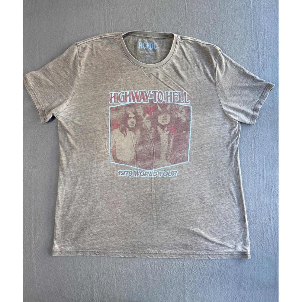 AC/DC Lucky Brand Highway To Hell 1979 World Tour Graphic T-Shirt XXL Gray